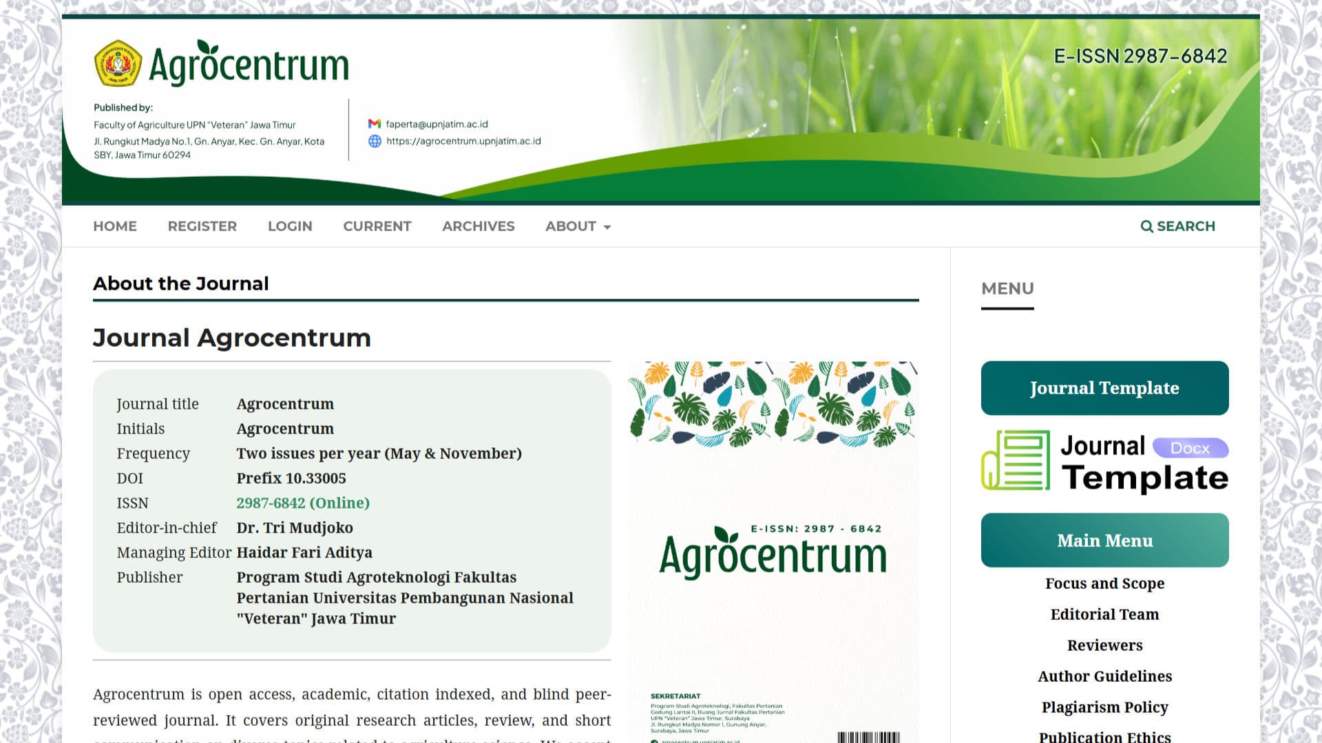 Agrocentrum OJS project screenshot 1